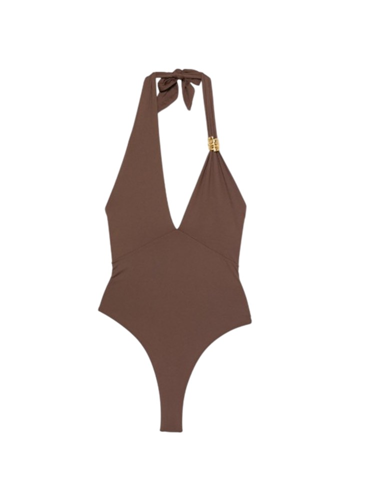 Costume intero e body top marrone Elisabetta Franchi