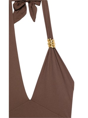 Costume intero e body top marrone Elisabetta Franchi in DONNA
