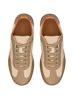 Sneaker Madre MM Max Mara in pelle e tessuto tecnico avorio in DONNA