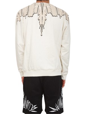 Felpa girocollo beige County of Milan ali sculptural in UOMO