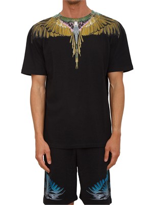 T-shirt nera County of Milan ali colorate in UOMO