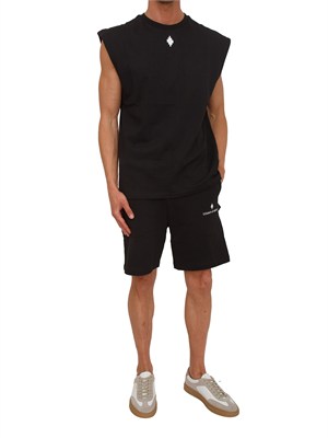 T-shirt nera smanicata County of Milan in cotone in UOMO