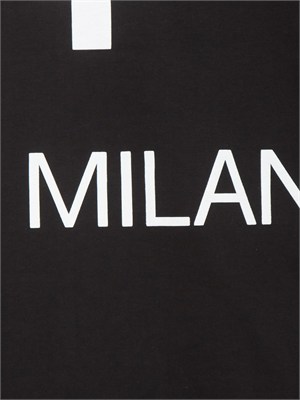 T-shirt nera smanicata County of Milan in cotone in UOMO