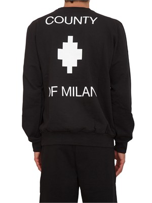 Felpa nera County of Milan in cotone in UOMO