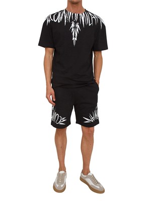 T-shirt nera County of Milan ali graffiti a contrasto in UOMO