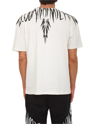 T-shirt beige County of Milan ali graffiti a contrasto in UOMO