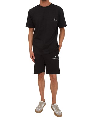 T-shirt nera County of Milan in cotone con logo in UOMO