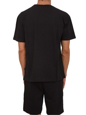 T-shirt nera County of Milan in cotone con logo in UOMO
