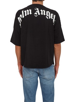T-shirt nera Palm Angels in cotone loose fit in UOMO
