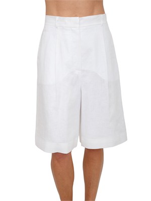 Bermuda bianchi MSTCARAVAN Max Mara Studio in puro lino in DONNA