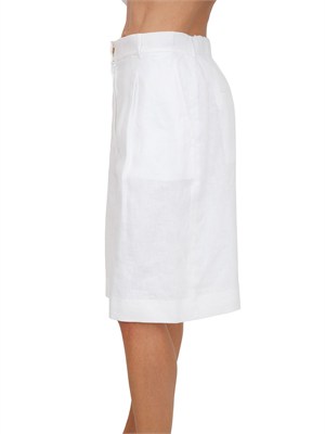 Bermuda bianchi MSTCARAVAN Max Mara Studio in puro lino in DONNA