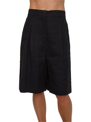 Bermuda neri MSTCARAVAN Max Mara Studio in puro lino in DONNA