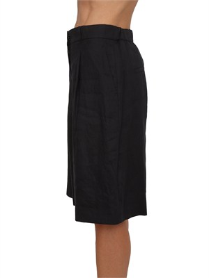 Bermuda neri MSTCARAVAN Max Mara Studio in puro lino in DONNA