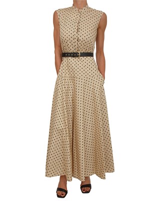 Abito MSTWEST Max Mara Studio in cotone beige a pois in DONNA