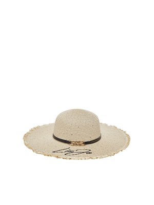 Cappello Liu Jo a tesa larga beige con paillettes in DONNA