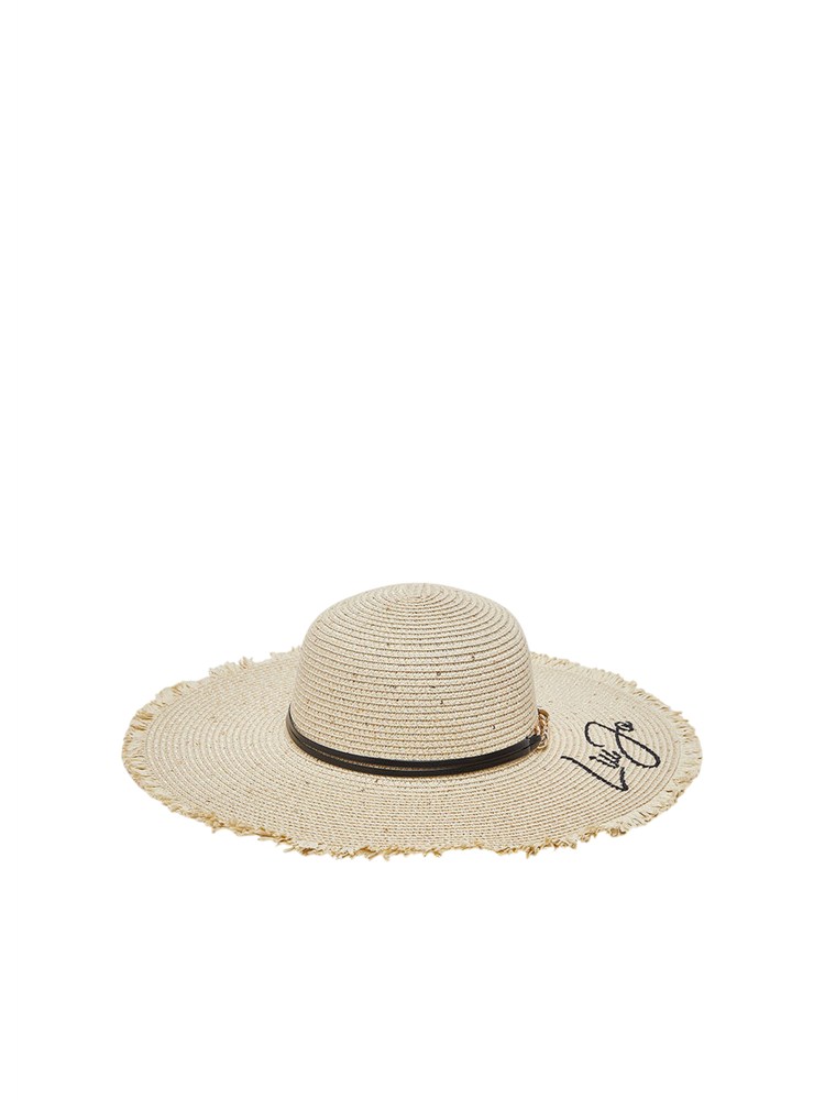 Cappello Liu Jo a tesa larga beige con paillettes