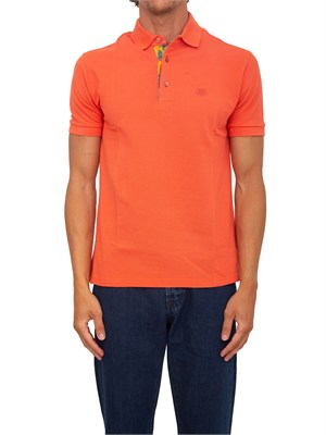 Polo Etro uomo in cotone corallo logo ton sur ton in UOMO