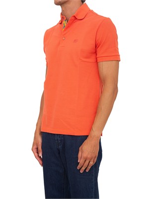 Polo Etro uomo in cotone corallo logo ton sur ton in UOMO