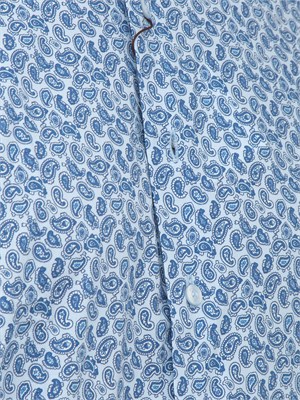 Camicia Etro uomo in cotone fantasia azzurra in UOMO