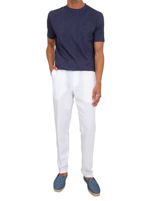 T-shirt Etro uomo fantasia Paisley blu in UOMO