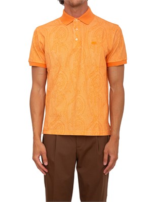 Polo Etro uomo fantasia Paisley arancione in UOMO
