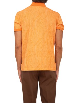Polo Etro uomo fantasia Paisley arancione in UOMO