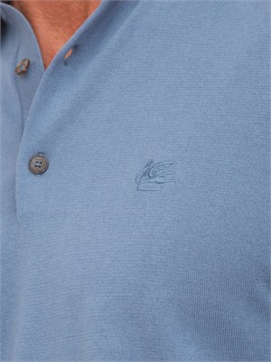 Polo Etro uomo in cotone azzurro in UOMO