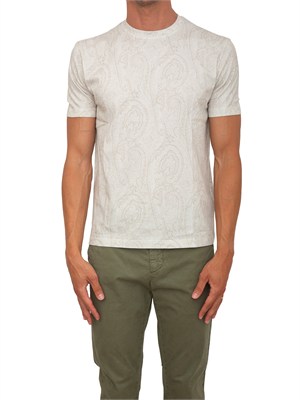 T-shirt Etro uomo fantasia Paisley avorio in UOMO