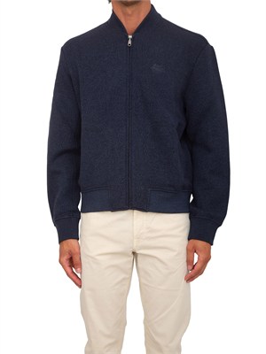 Bomber Etro uomo in tessuto blu motivo Paisley ton sur ton in UOMO