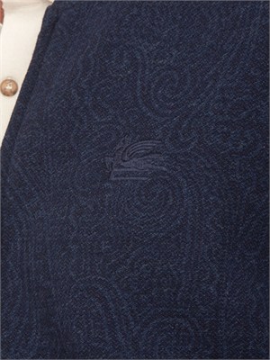 Bomber Etro uomo in tessuto blu motivo Paisley ton sur ton in UOMO