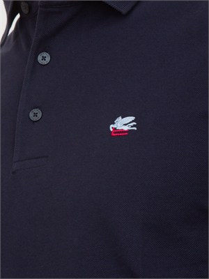 Polo Etro uomo in cotone blu logo ton sur ton in UOMO