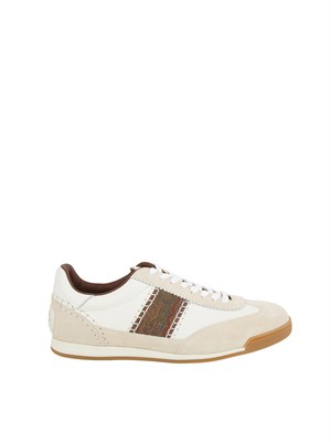 Sneakers Etro uomo in pelle bianca e suede in UOMO