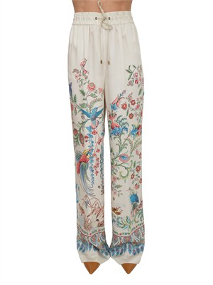 Pantaloni Etro donna in tessuto twill avorio stampato in DONNA