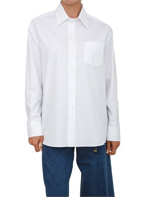 Camicia bianca Etro donna in cotone con inserto seta stampato in DONNA