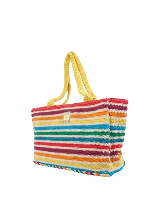 Borsa shopper Banana Moon in crochet righe multicolor in DONNA