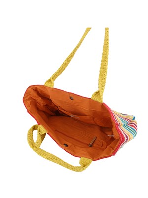Borsa shopper Banana Moon in crochet righe multicolor in DONNA