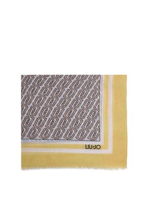 Stola Liu Jo donna in tessuto stampa logo giallo in DONNA