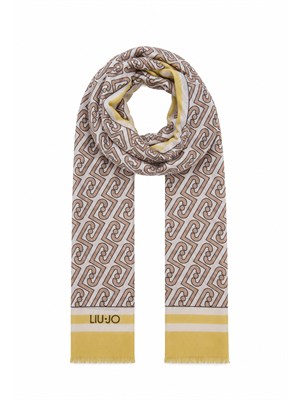 Stola Liu Jo donna in tessuto stampa logo giallo in DONNA