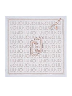 Foulard grande Liu Jo donna logo lettering blu in DONNA
