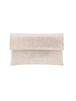 Pochette Nyalis Twenty Fourhaitch satin cipria e cristalli all over in DONNA
