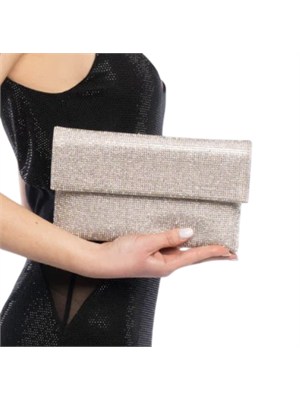 Pochette Nyalis Twenty Fourhaitch satin cipria e cristalli all over in DONNA