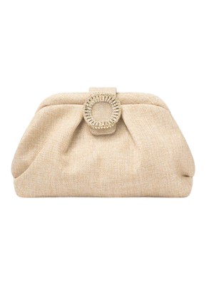 Clutch Bakios Twenty Fourhaitch in rafia oro fibbia gioiello in DONNA