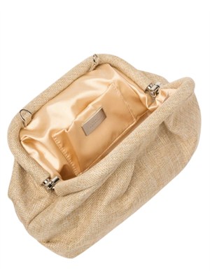Clutch Bakios Twenty Fourhaitch in rafia oro fibbia gioiello in DONNA