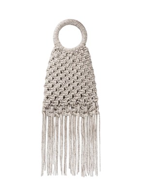 Borsa Maronti Twenty Fourhaitch argento cristalli e frange in DONNA