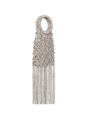 Borsa Maronti Twenty Fourhaitch argento cristalli e frange in DONNA