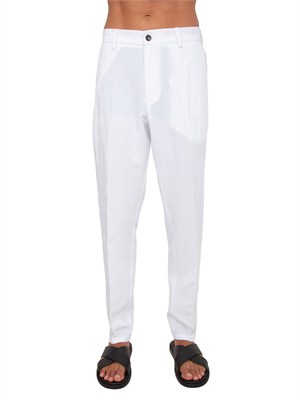 Pantalone Picasso Siviglia uomo misto viscosa e lino bianchi in UOMO