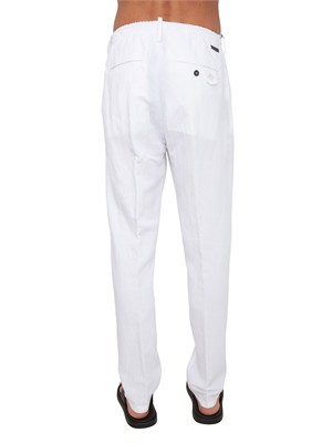 Pantalone Picasso Siviglia uomo misto viscosa e lino bianchi in UOMO