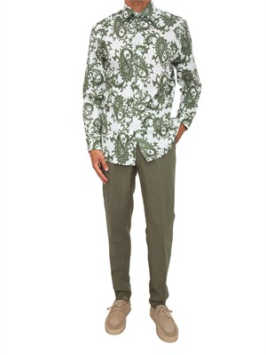 Pantalone Picasso Siviglia uomo misto viscosa e lino verde in UOMO