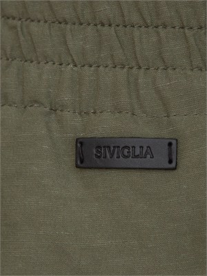 Pantalone Picasso Siviglia uomo misto viscosa e lino verde in UOMO