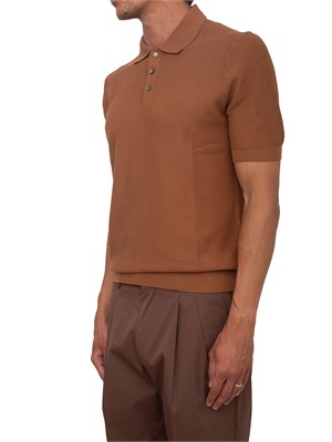 Polo marrone Aiace Galassi in maglia marrone in UOMO
